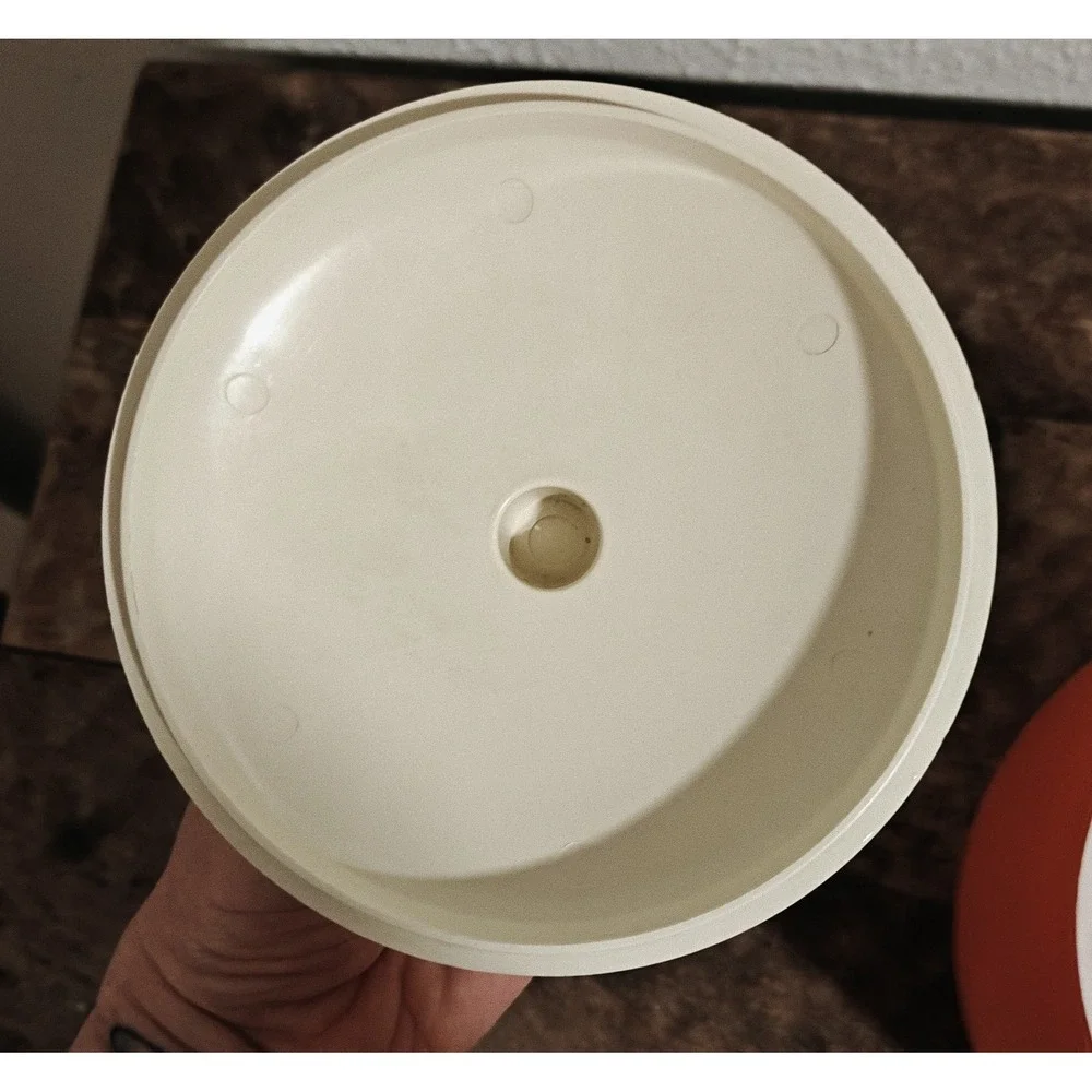 Rare Vintage GITS Ware No 185 Plastic Orange and White Ice Bucket W/Lid